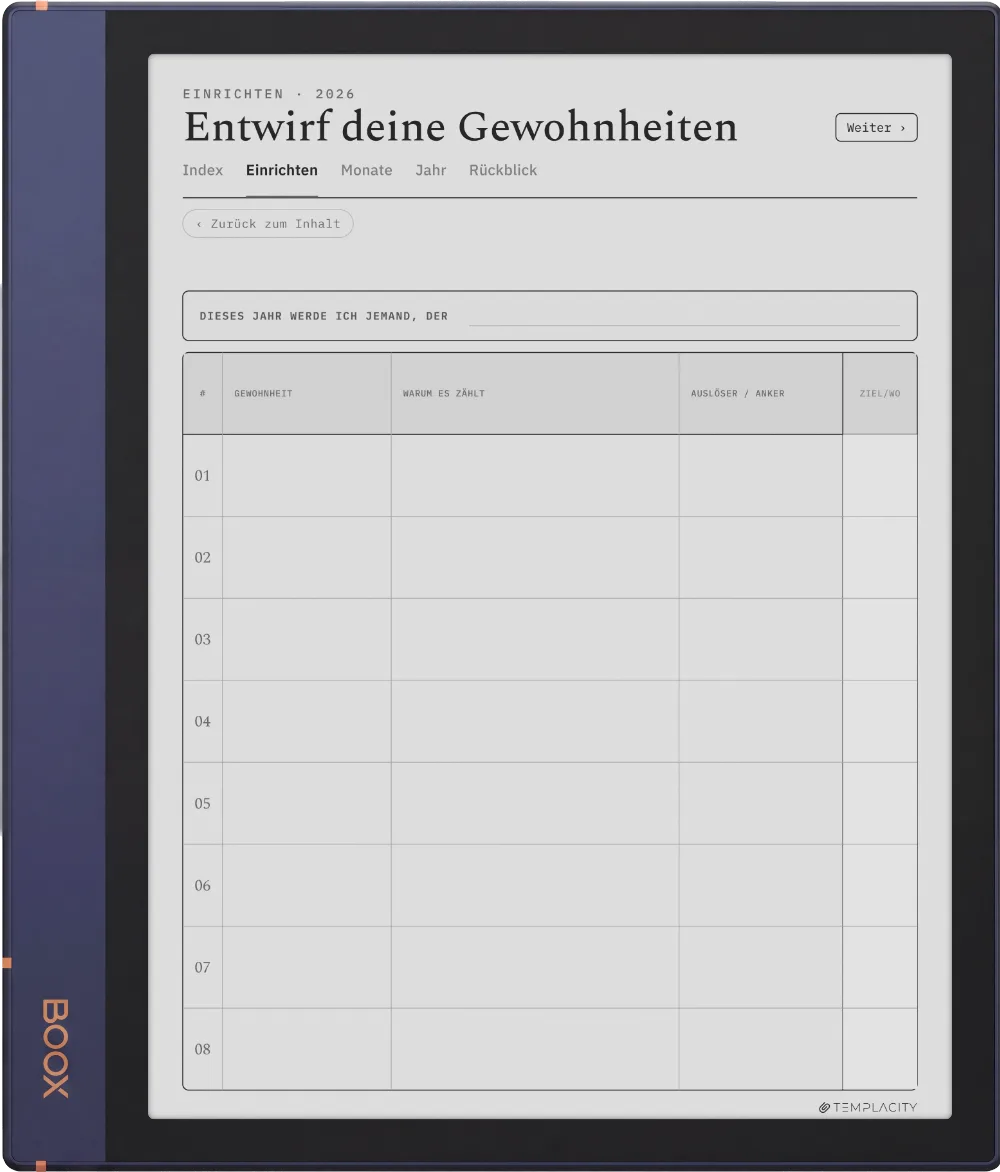 The Planner · Habit Tracker Boox Note Air2 Seite 4