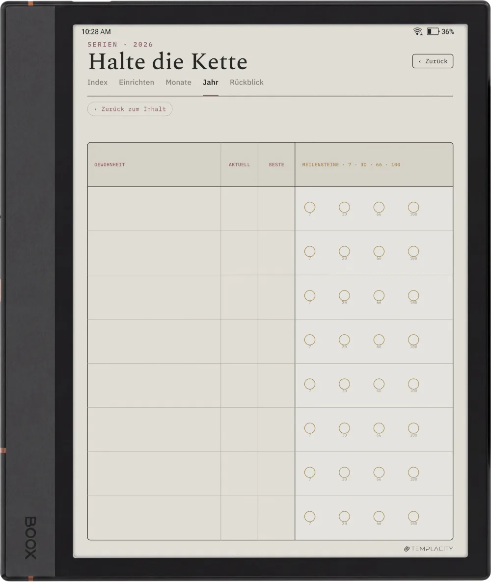 The Planner · Habit Tracker Boox Note Air4 C Seite 2