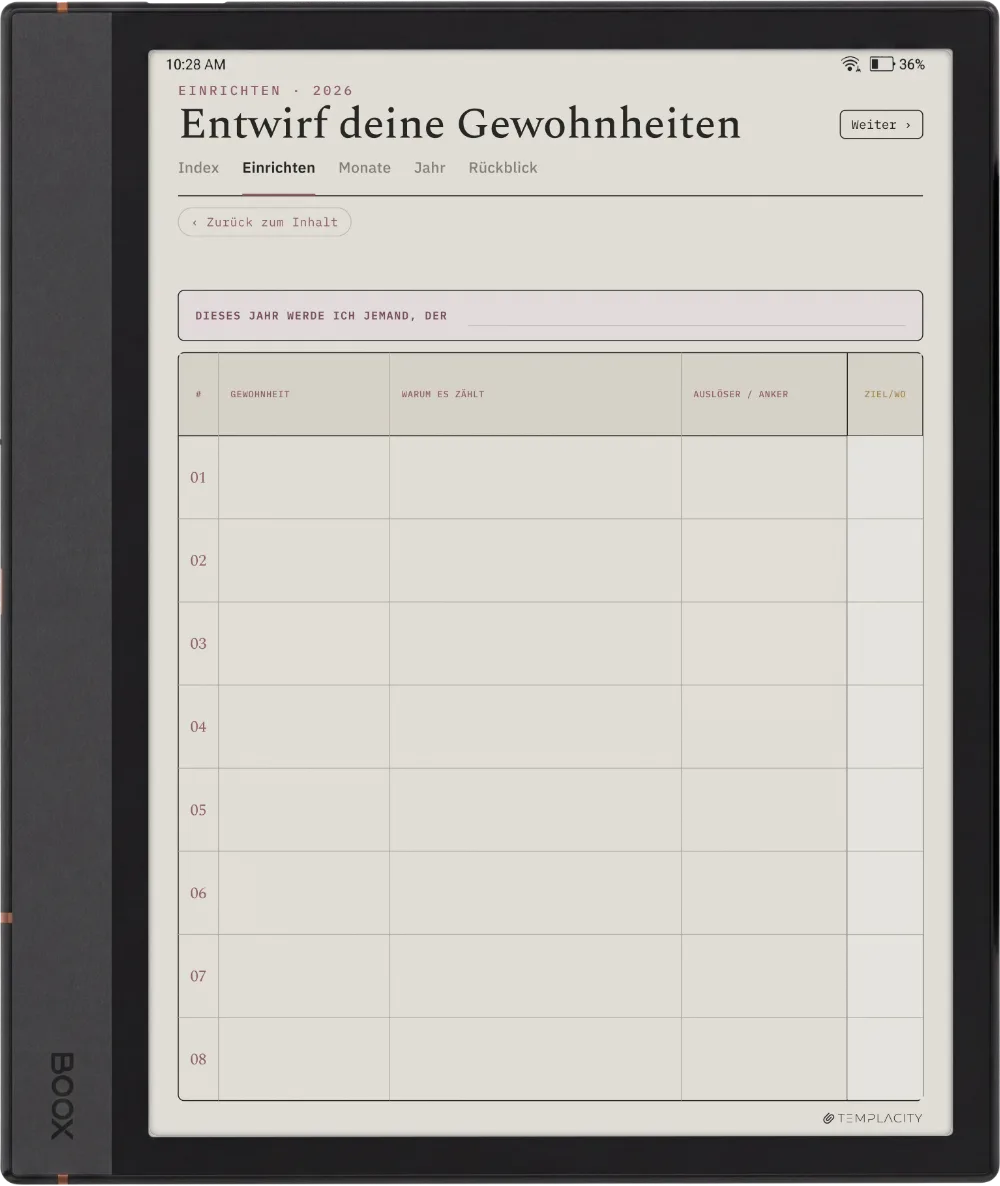 The Planner · Habit Tracker Boox Note Air4 C Seite 4