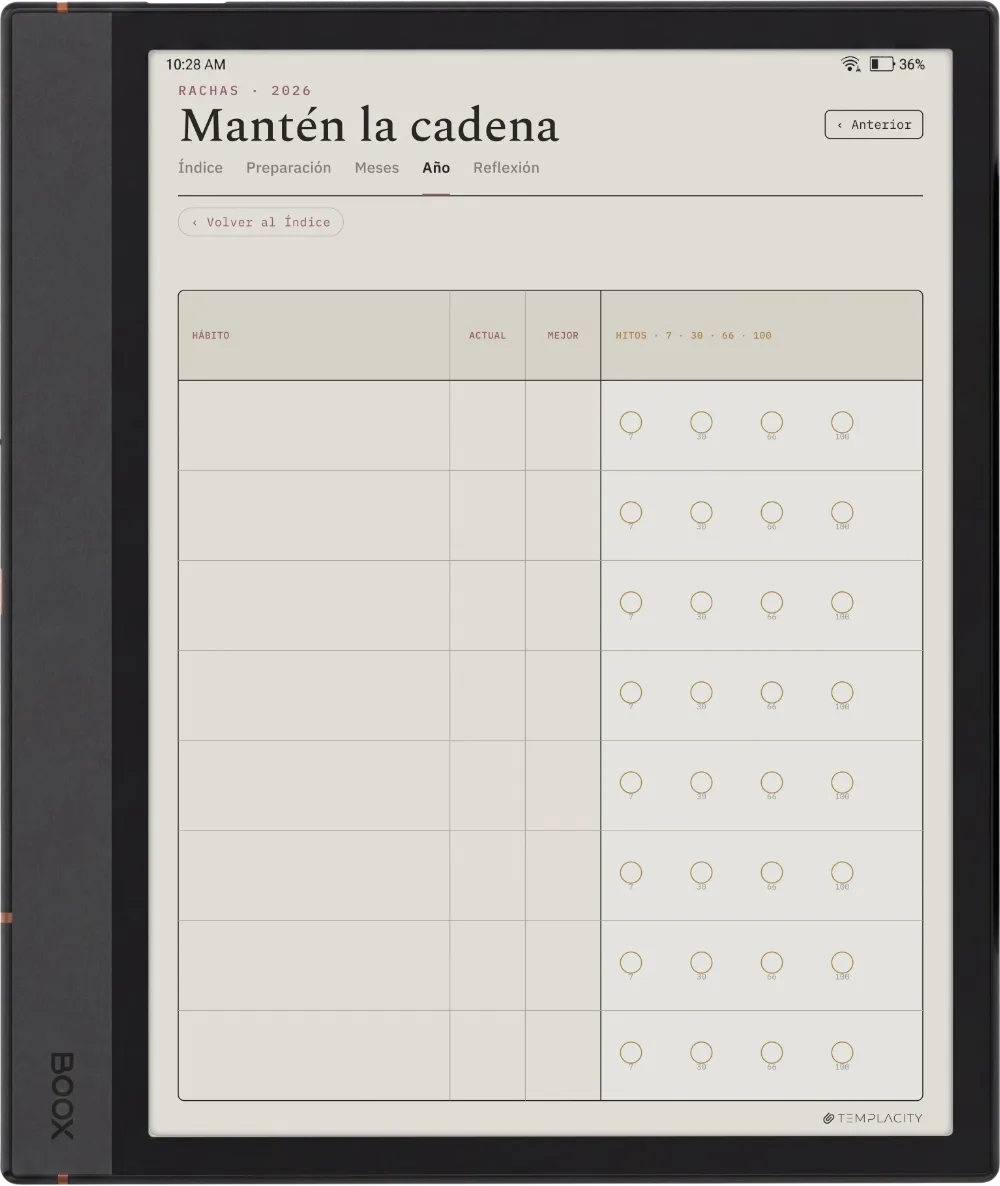 The Planner · Seguimiento de hábitos Boox Note Air4 C página 2