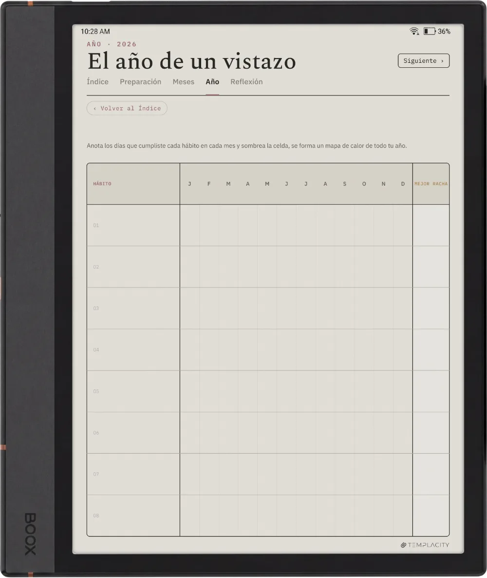 The Planner · Seguimiento de hábitos Boox Note Air4 C página 3