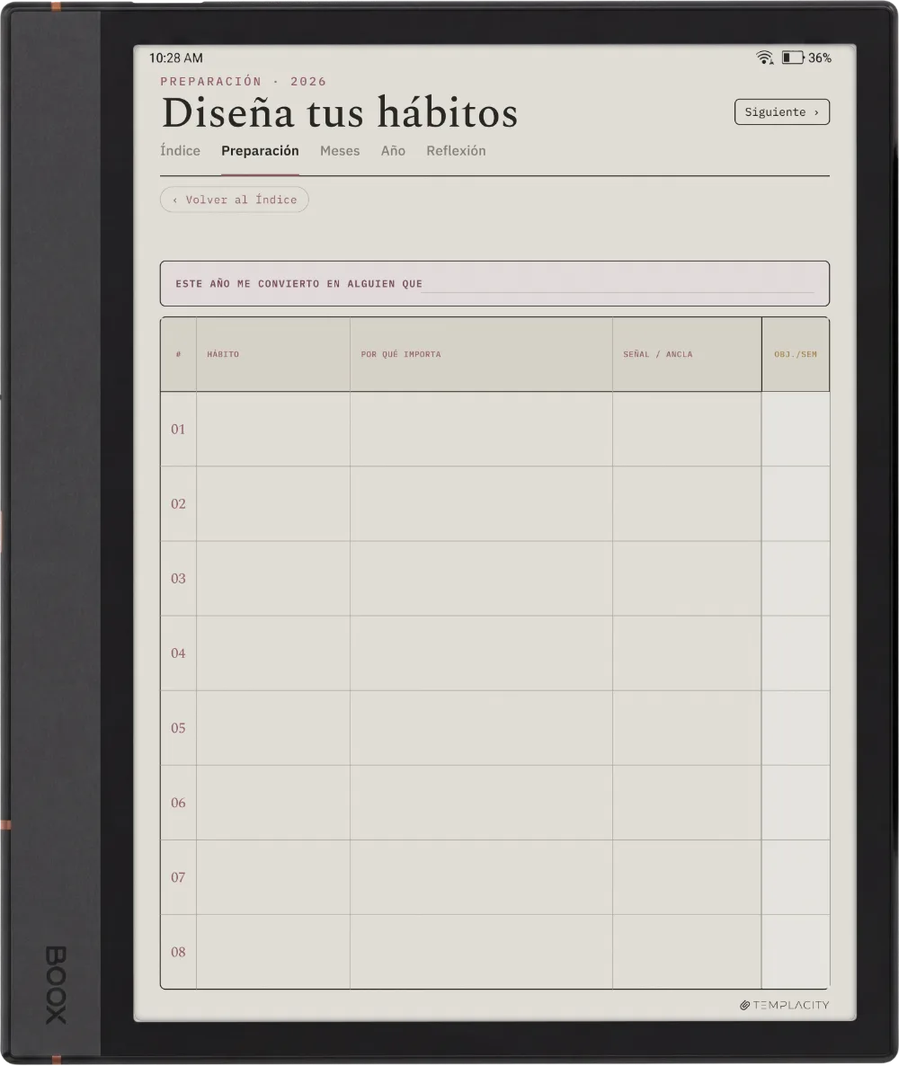 The Planner · Seguimiento de hábitos Boox Note Air4 C página 4