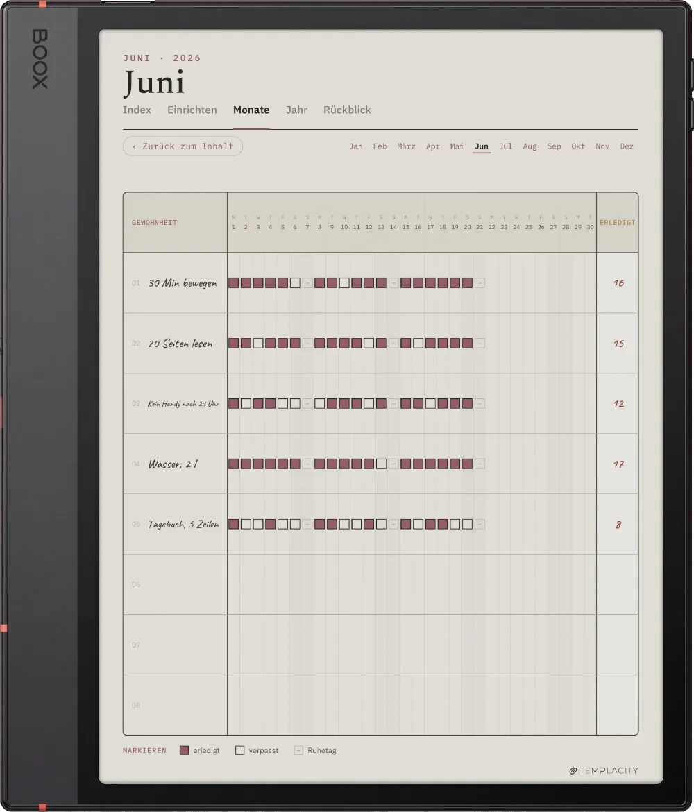 The Planner auf dem Boox Note Air5 C