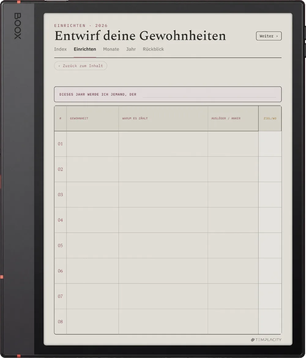 The Planner · Habit Tracker Boox Note Air5 C Seite 4