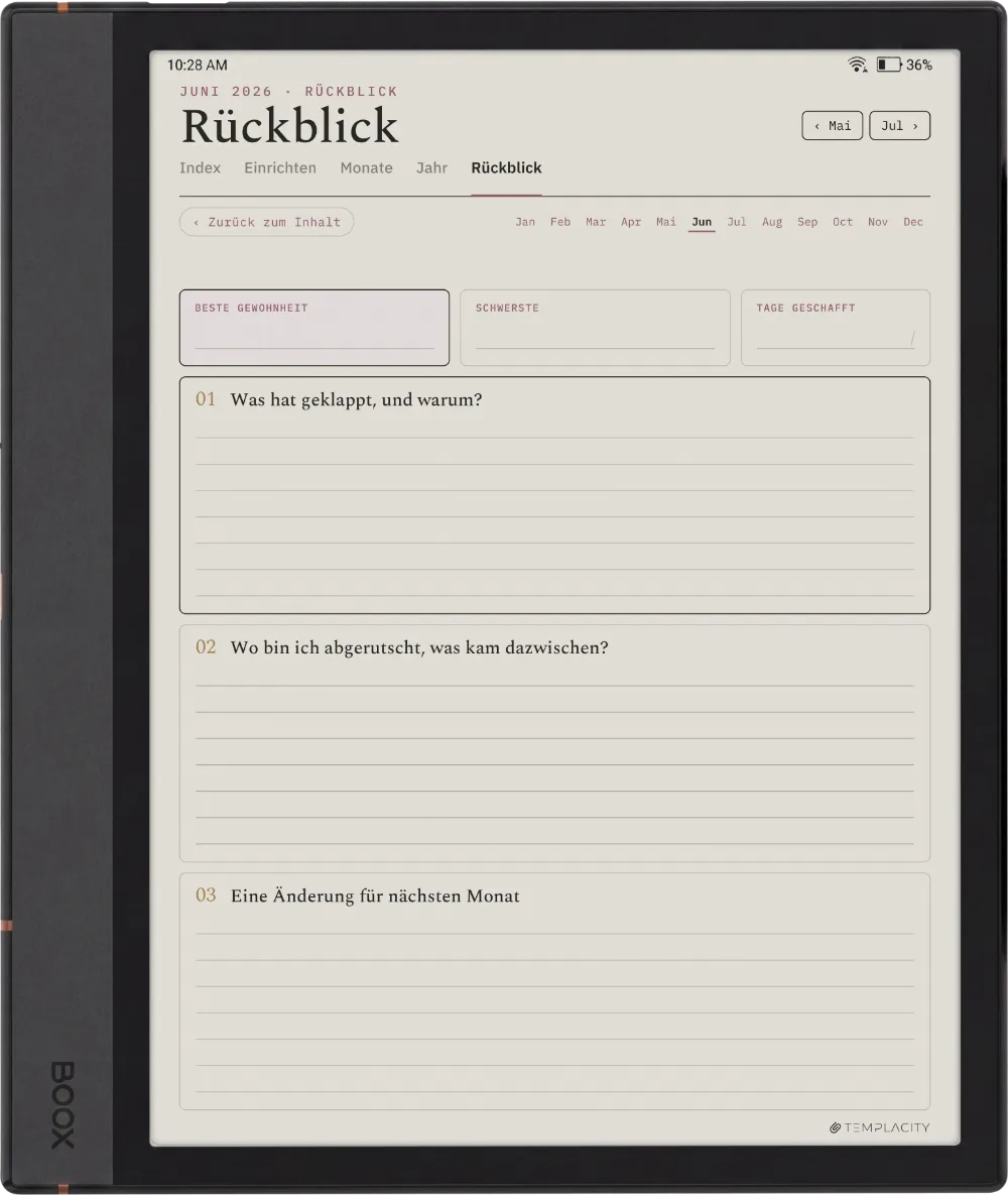 The Planner · Habit Tracker Boox Note Max Seite 5