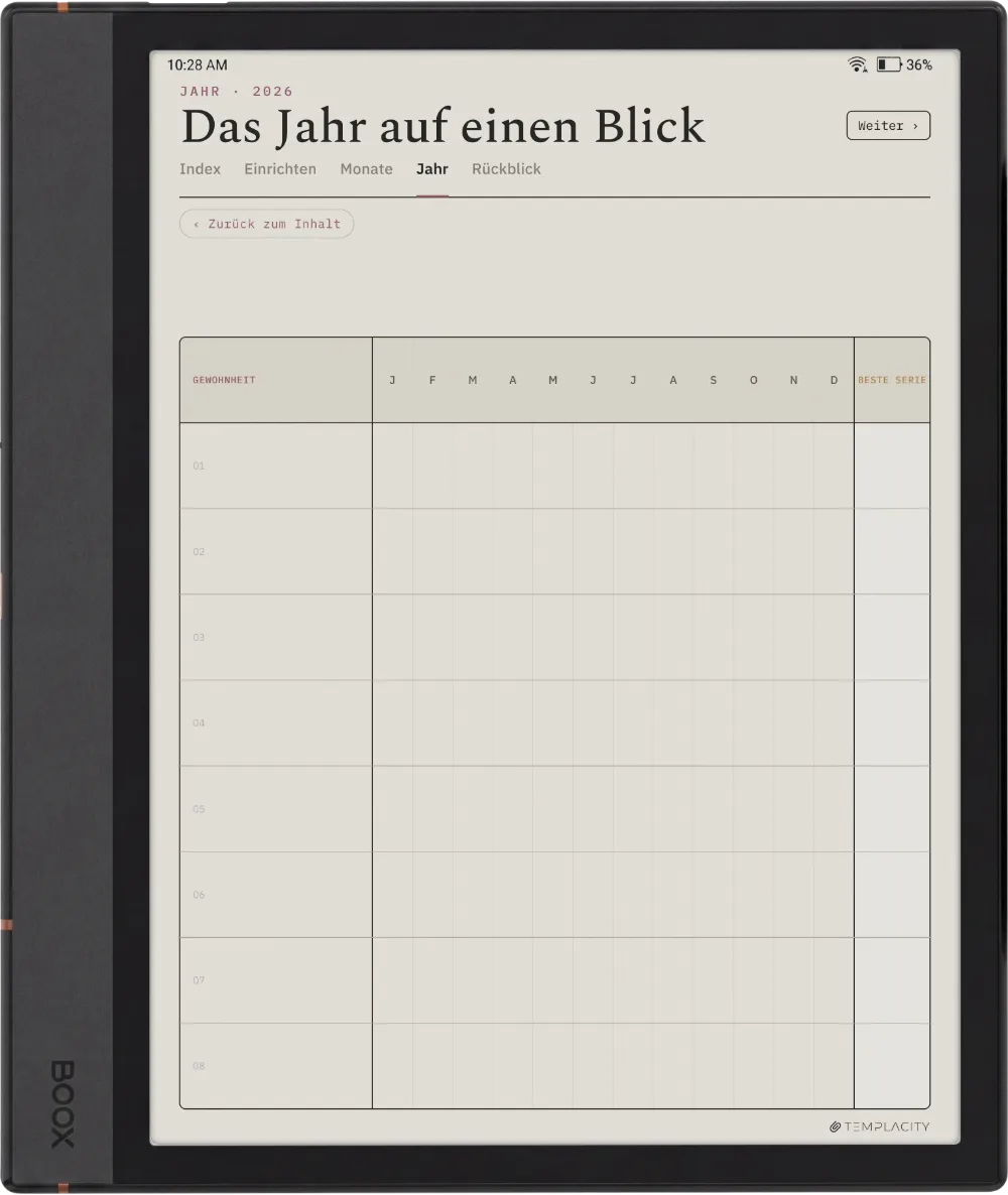 The Planner · Habit Tracker Boox Note Max Seite 3