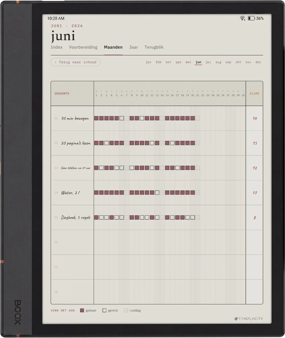 The Planner op de Boox Note Max