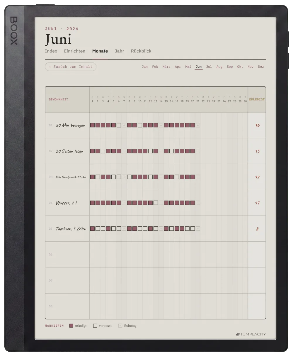 The Planner auf dem Boox Tab Ultra C Pro