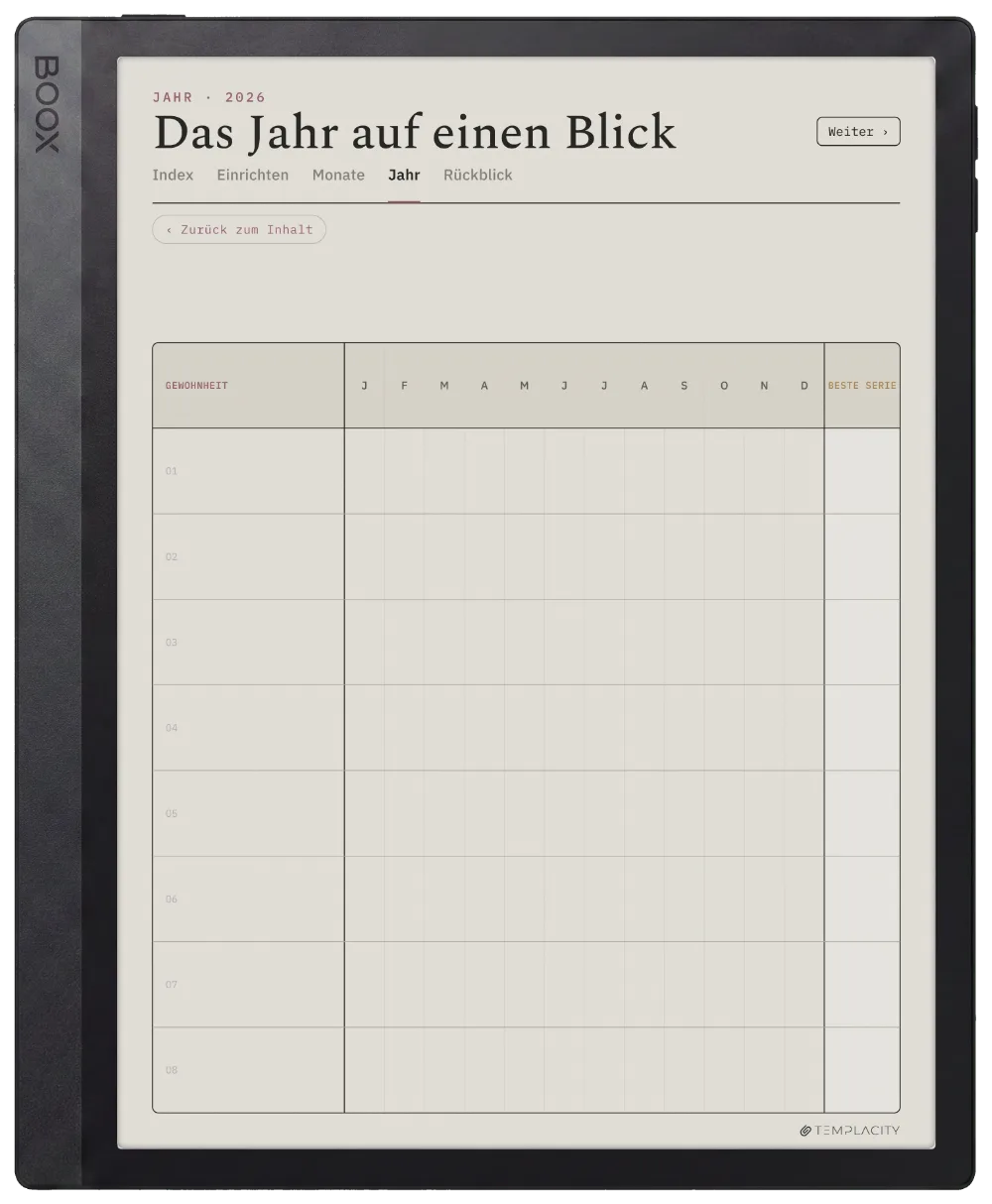 The Planner · Habit Tracker Boox Tab Ultra C Pro Seite 3