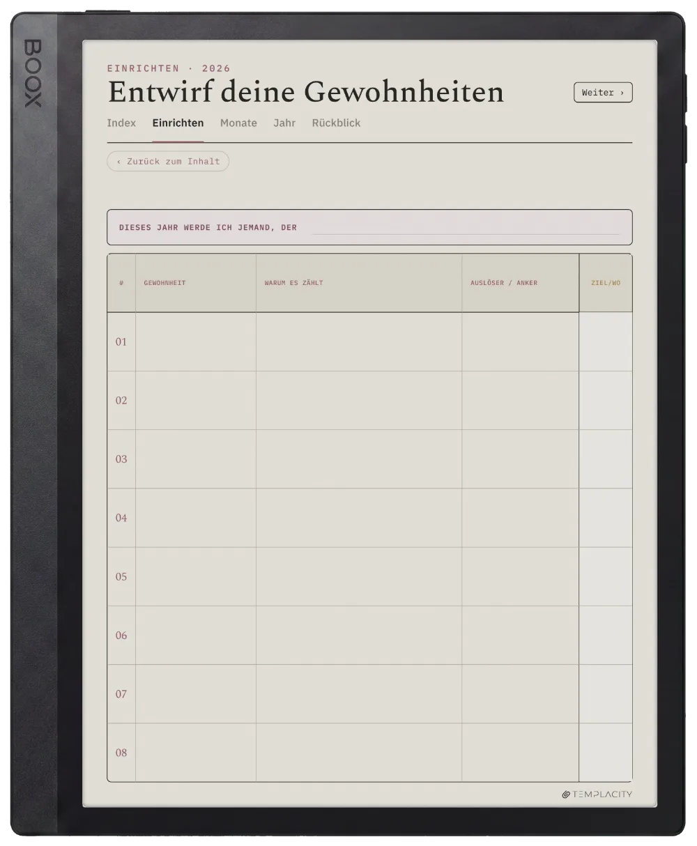 The Planner · Habit Tracker Boox Tab Ultra C Pro Seite 4