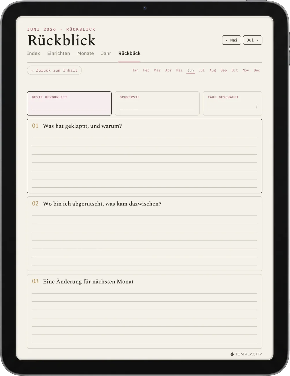 The Planner · Habit Tracker iPad Seite 5