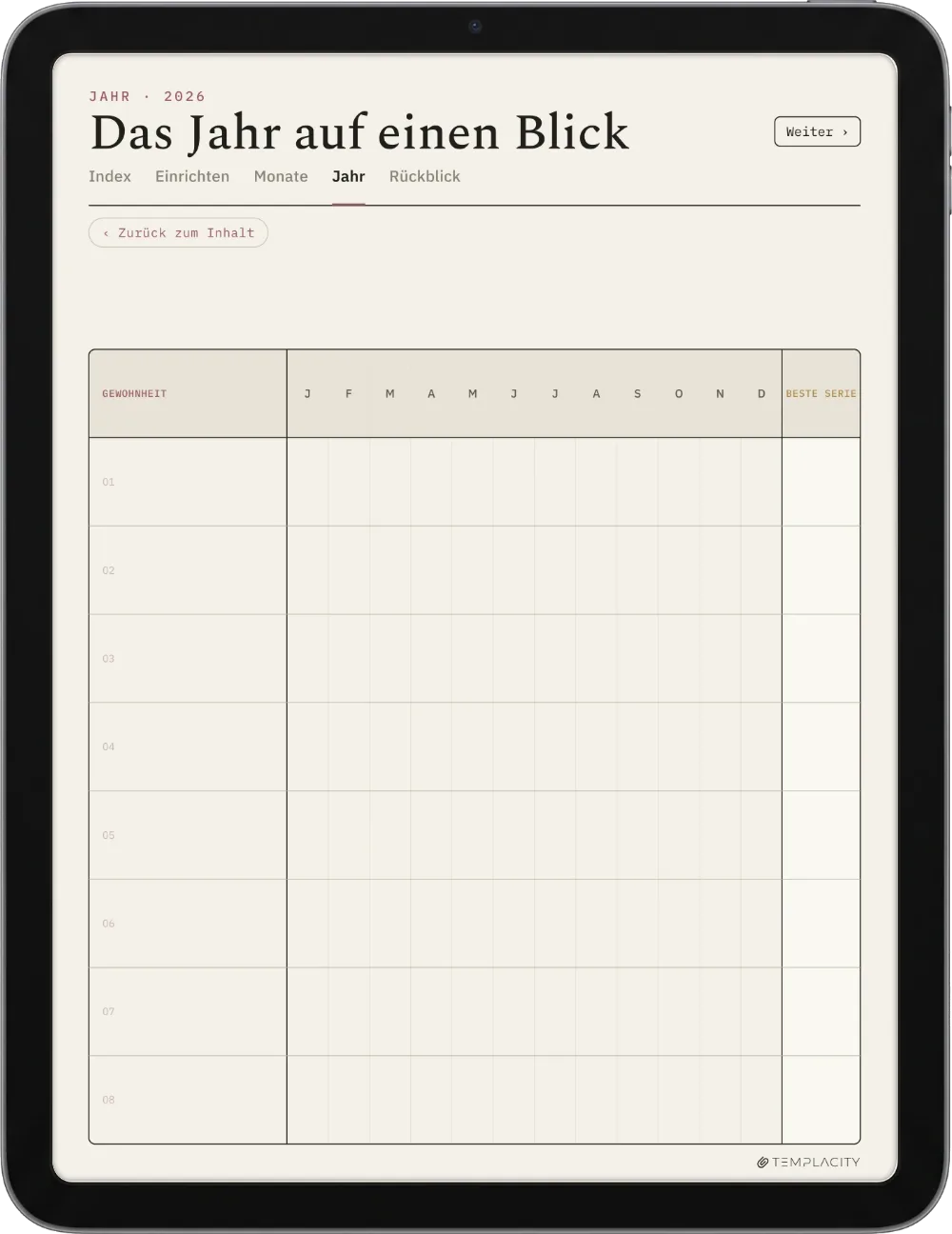 The Planner · Habit Tracker iPad Seite 3