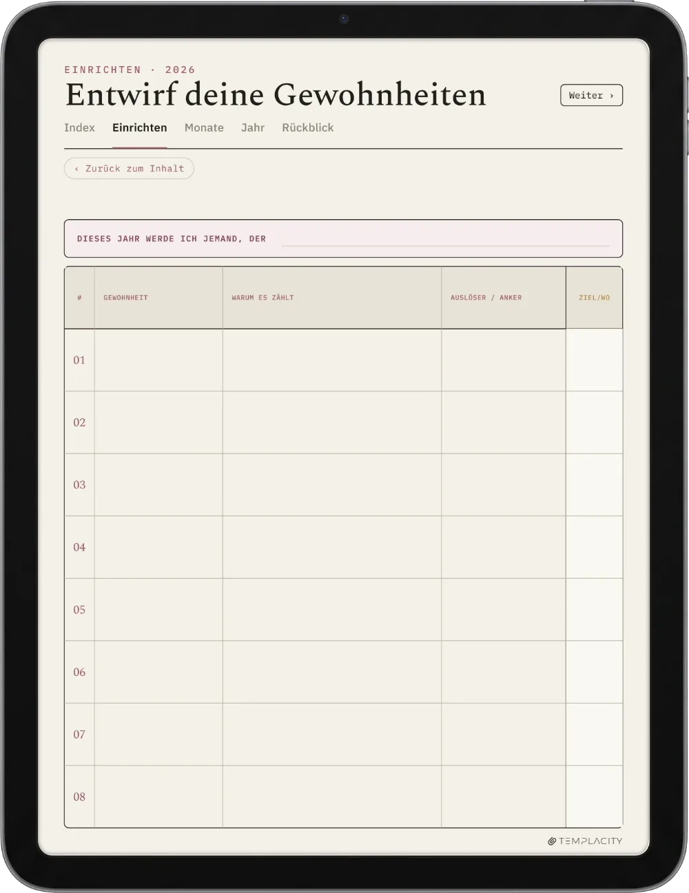 The Planner · Habit Tracker iPad Seite 4