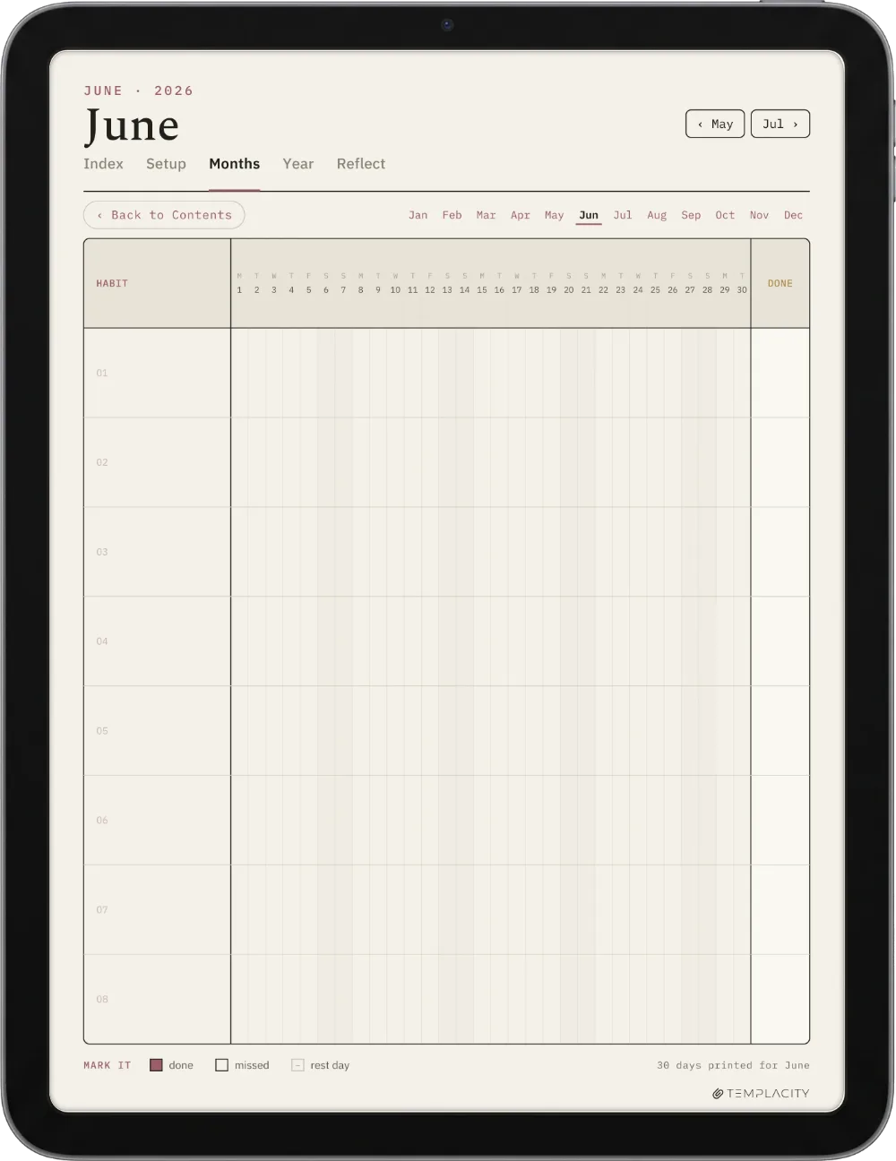 The Planner · Habit Tracker iPad page 1