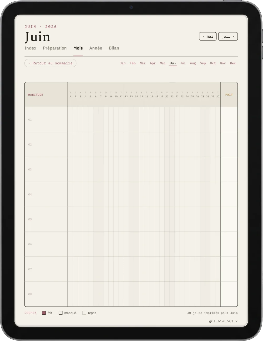 The Planner · Habit Tracker iPad page 1