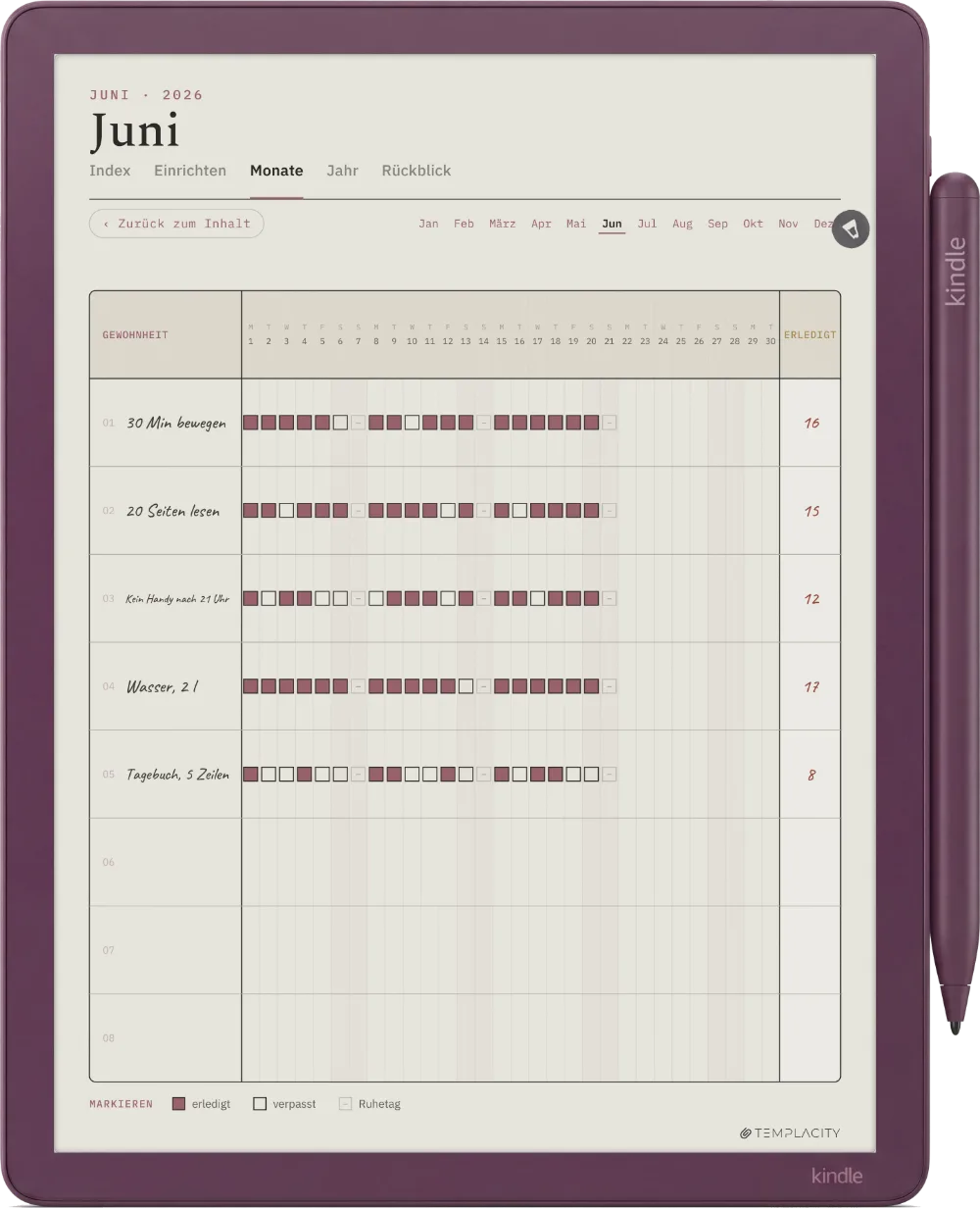 The Planner auf dem Kindle Scribe Colorsoft