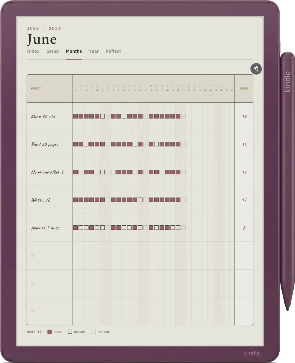 The Planner on the Kindle Scribe Colorsoft