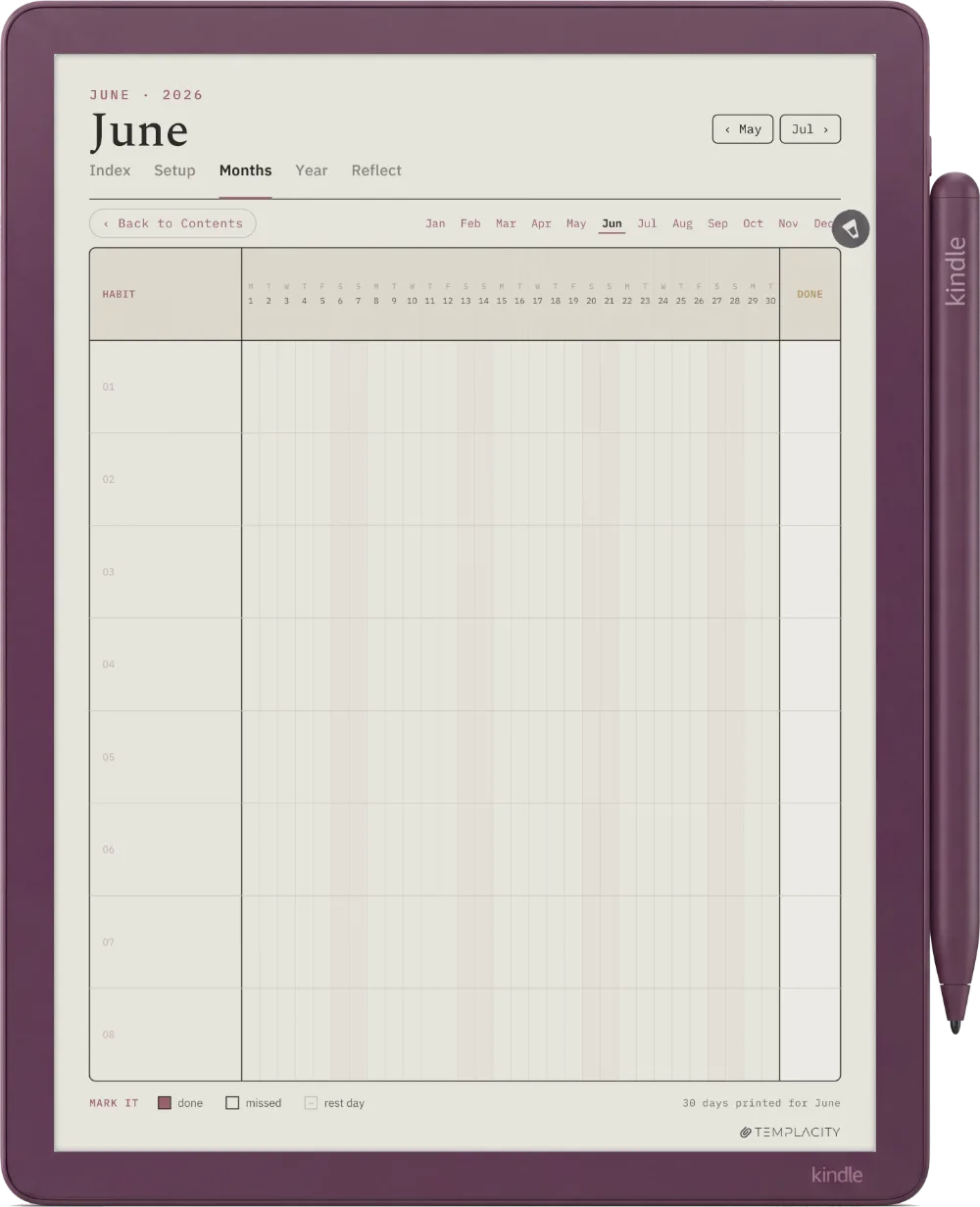 The Planner · Habit Tracker Kindle Scribe Colorsoft page 1
