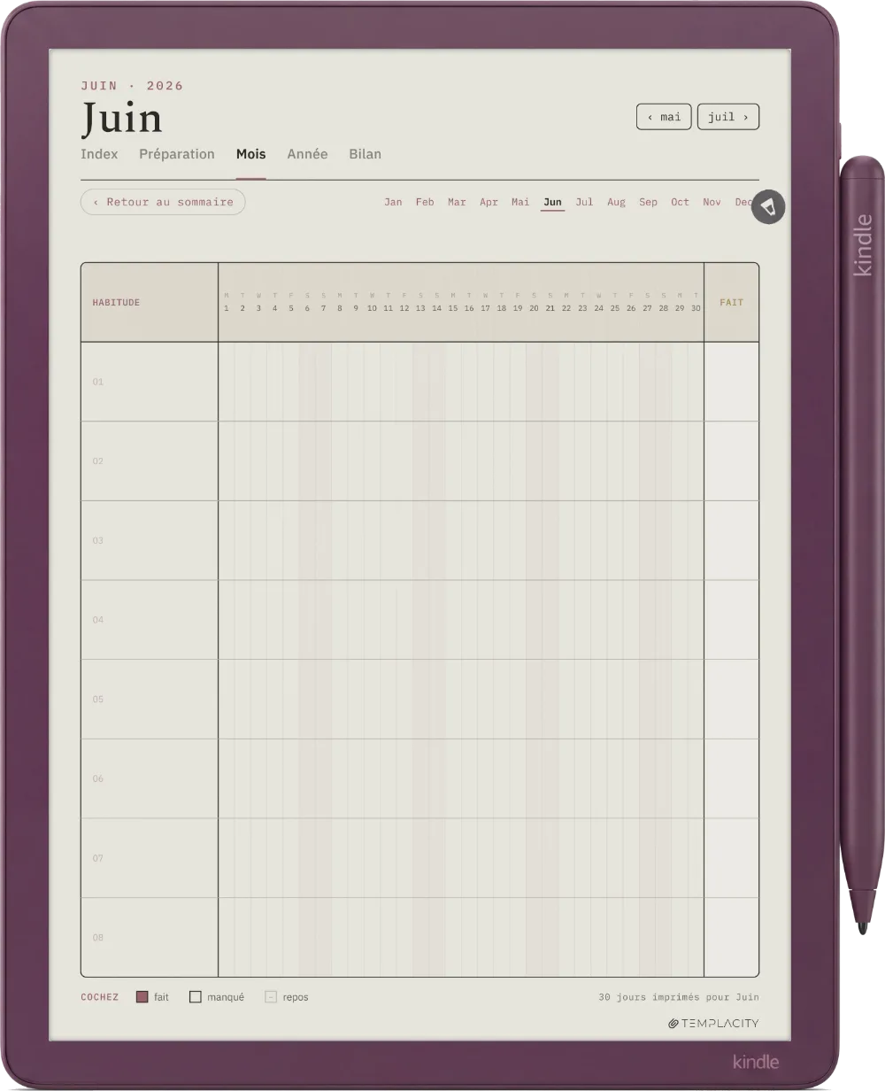 Le Planner Le mois