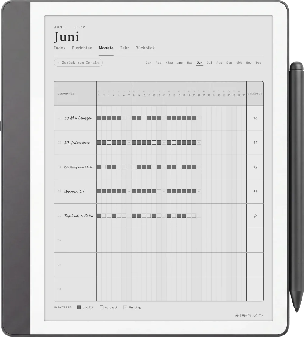 The Planner auf dem Kindle Scribe