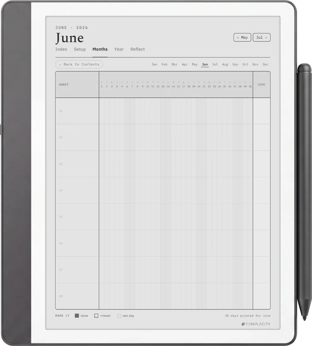 The Planner · Habit Tracker Kindle Scribe page 1