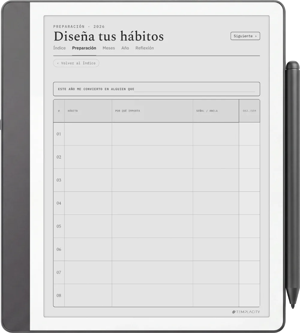 The Planner · Seguimiento de hábitos Kindle Scribe página 4