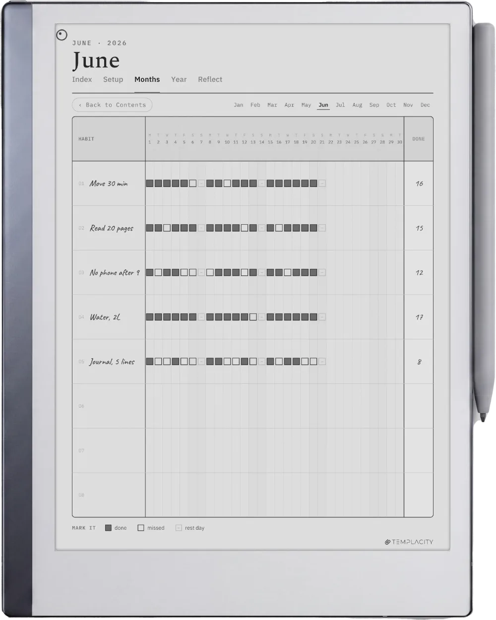 The Planner on the reMarkable 2