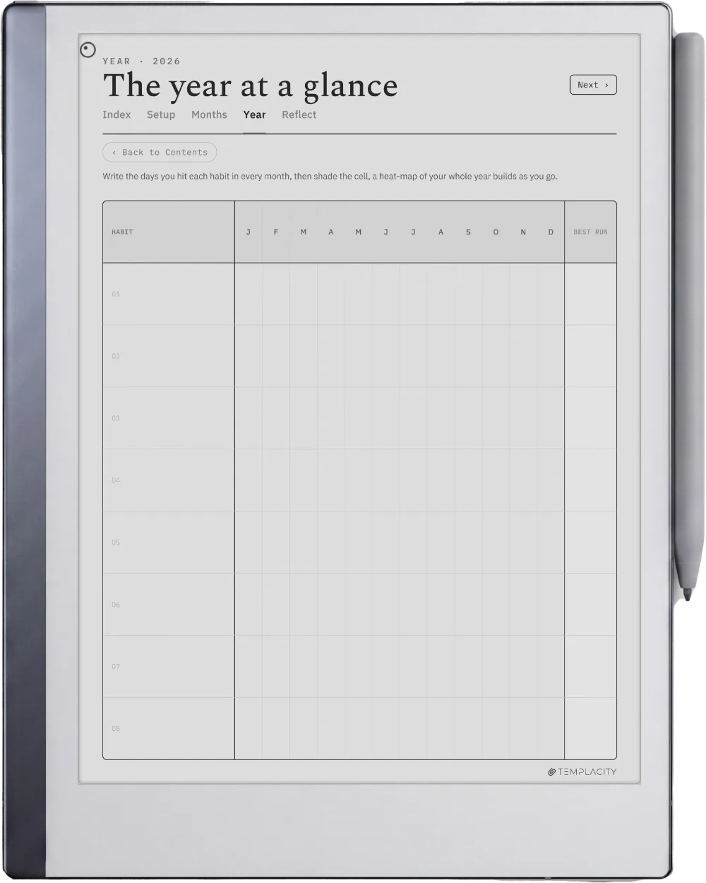 The Planner · Habit Tracker reMarkable 2 page 3