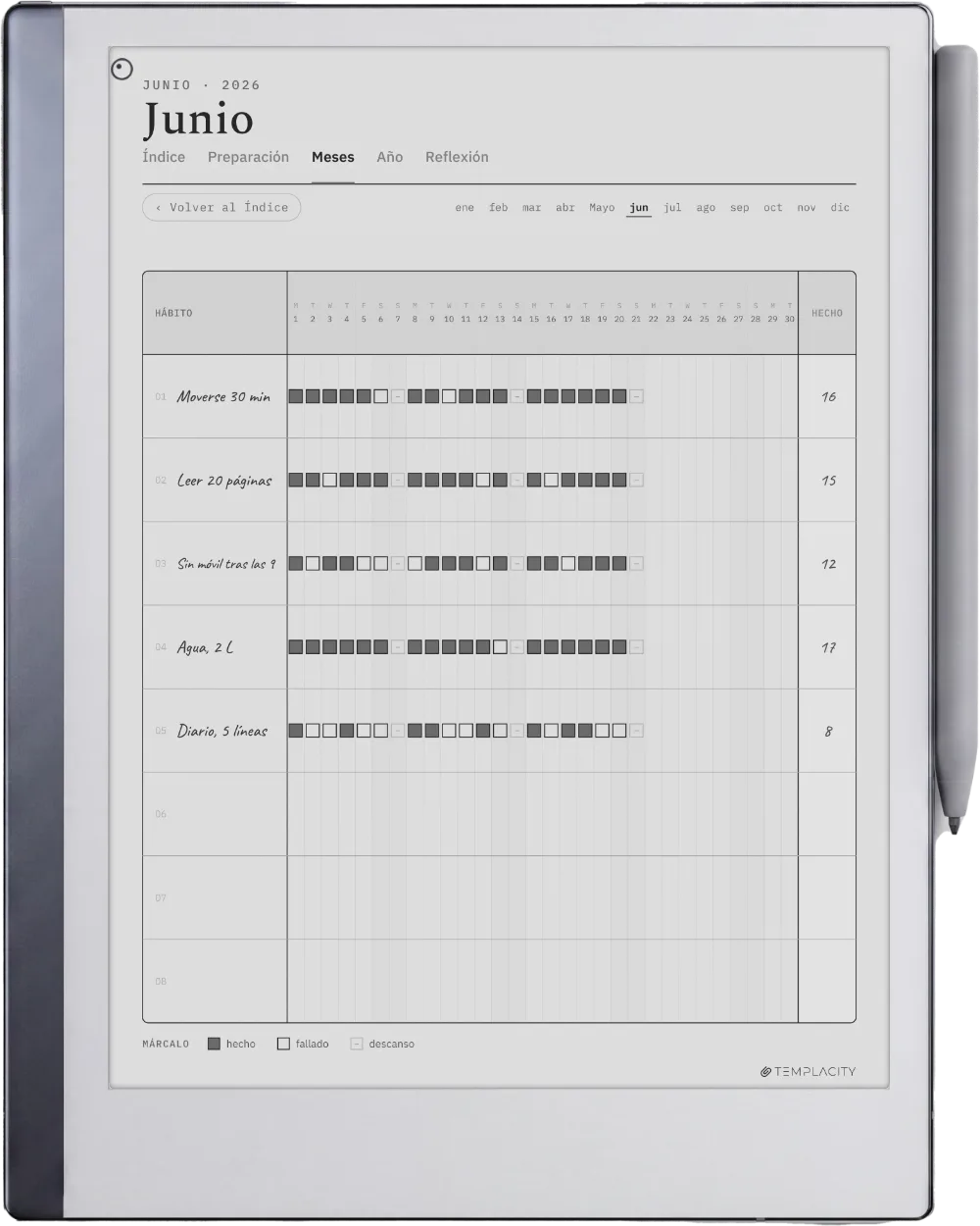 The Planner en el reMarkable 2