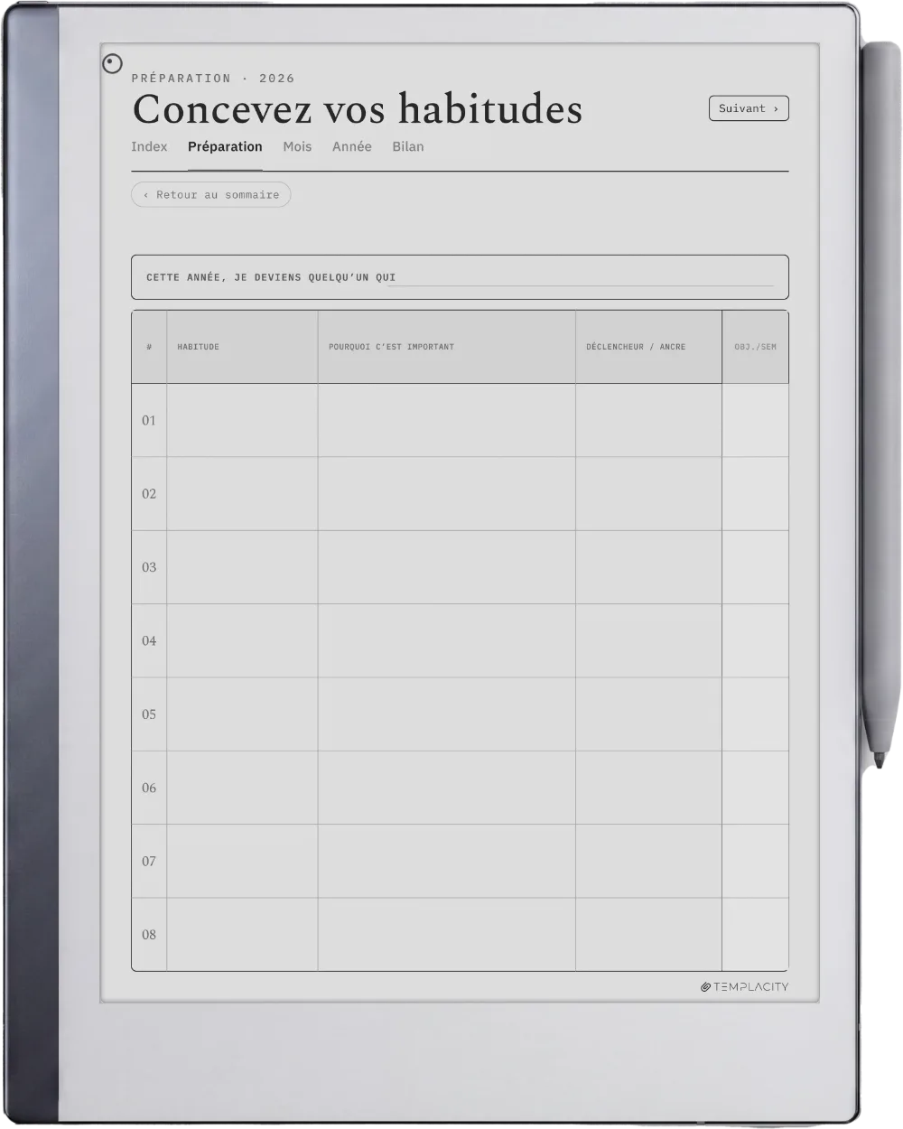 The Planner · Habit Tracker reMarkable 2 page 4
