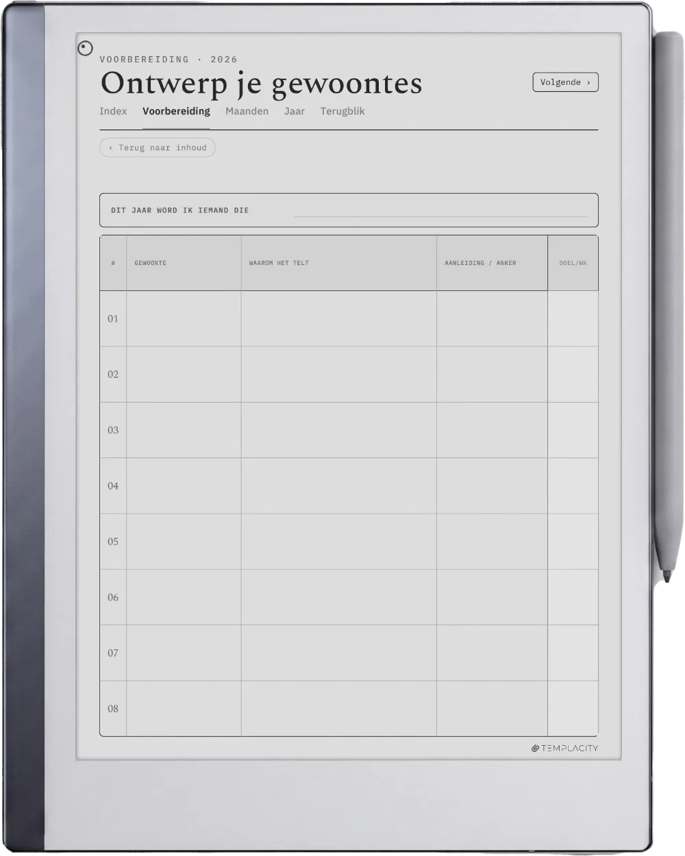 The Planner · Habit Tracker reMarkable 2 pagina 4