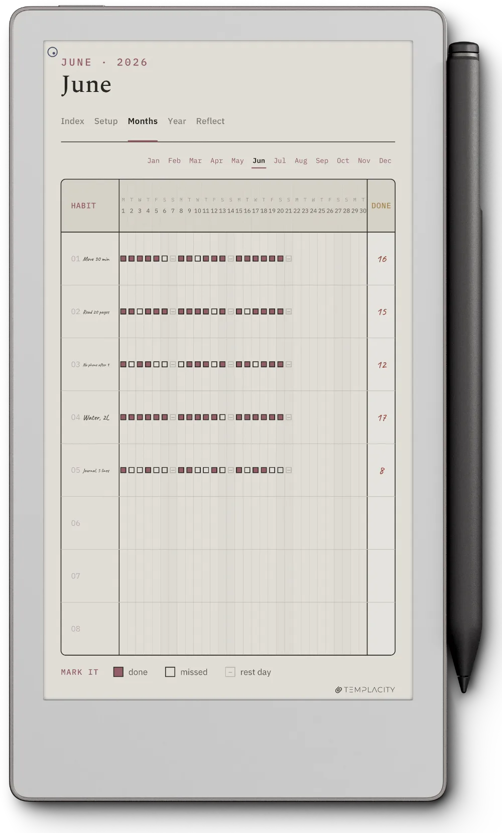 The Planner on the reMarkable Paper Pro Move