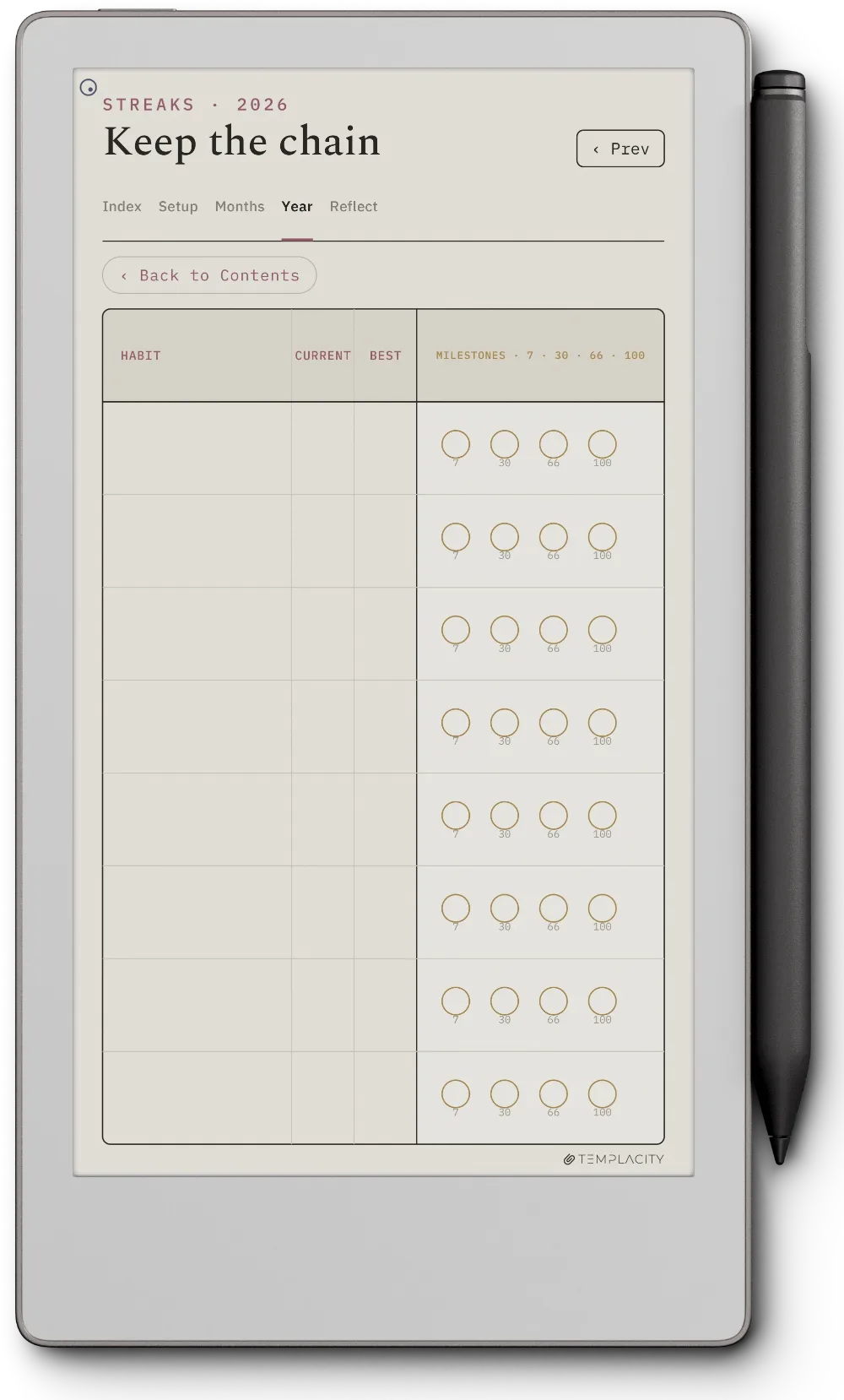 The Planner · Habit Tracker reMarkable Paper Pro Move page 2