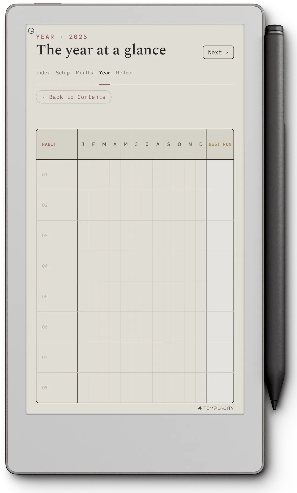 The Planner · Habit Tracker reMarkable Paper Pro Move page 3