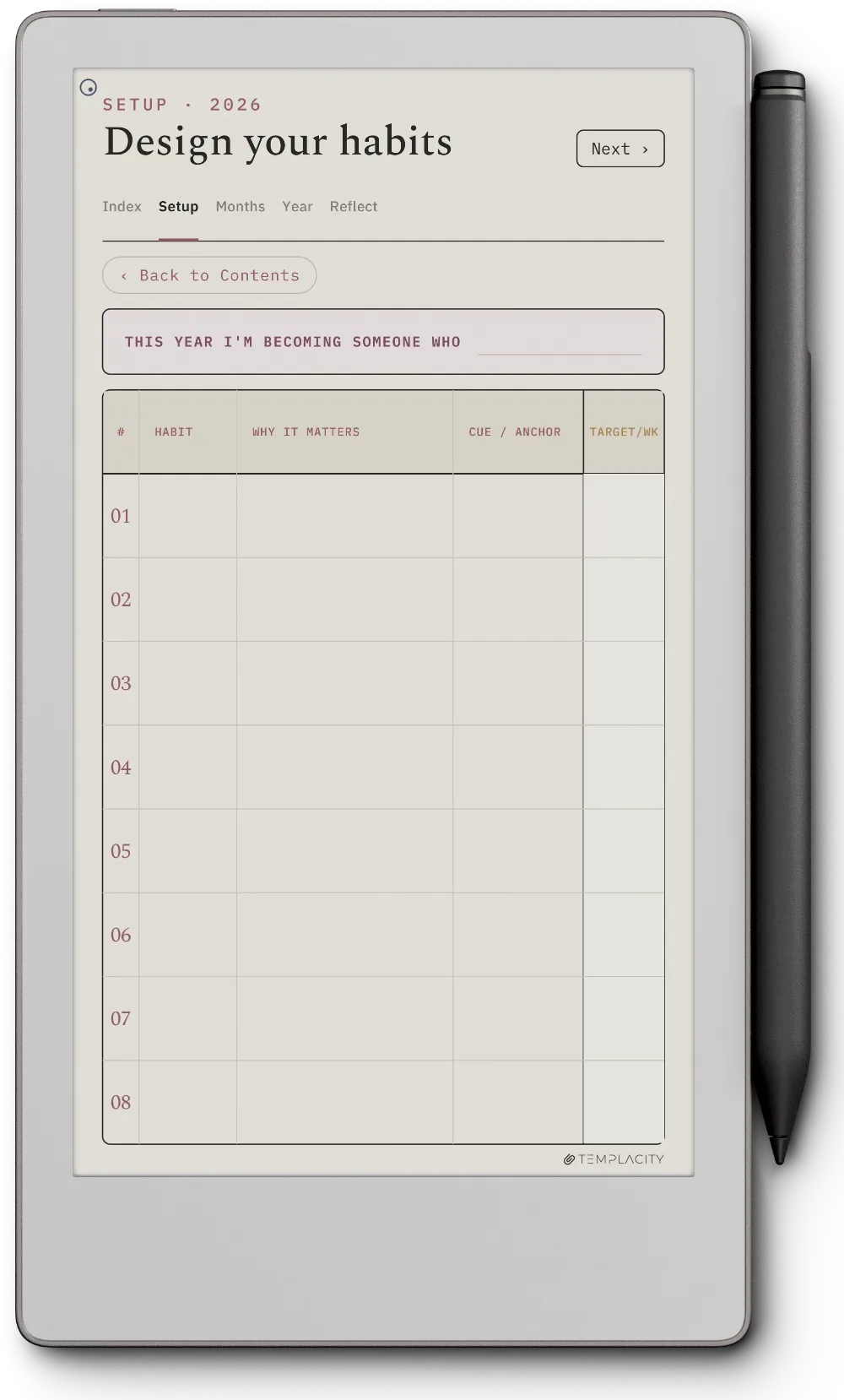 The Planner · Habit Tracker reMarkable Paper Pro Move page 4