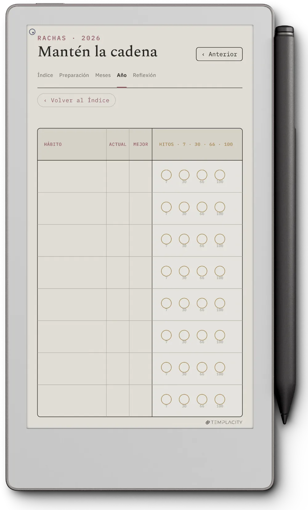 The Planner · Seguimiento de hábitos reMarkable Paper Pro Move página 2
