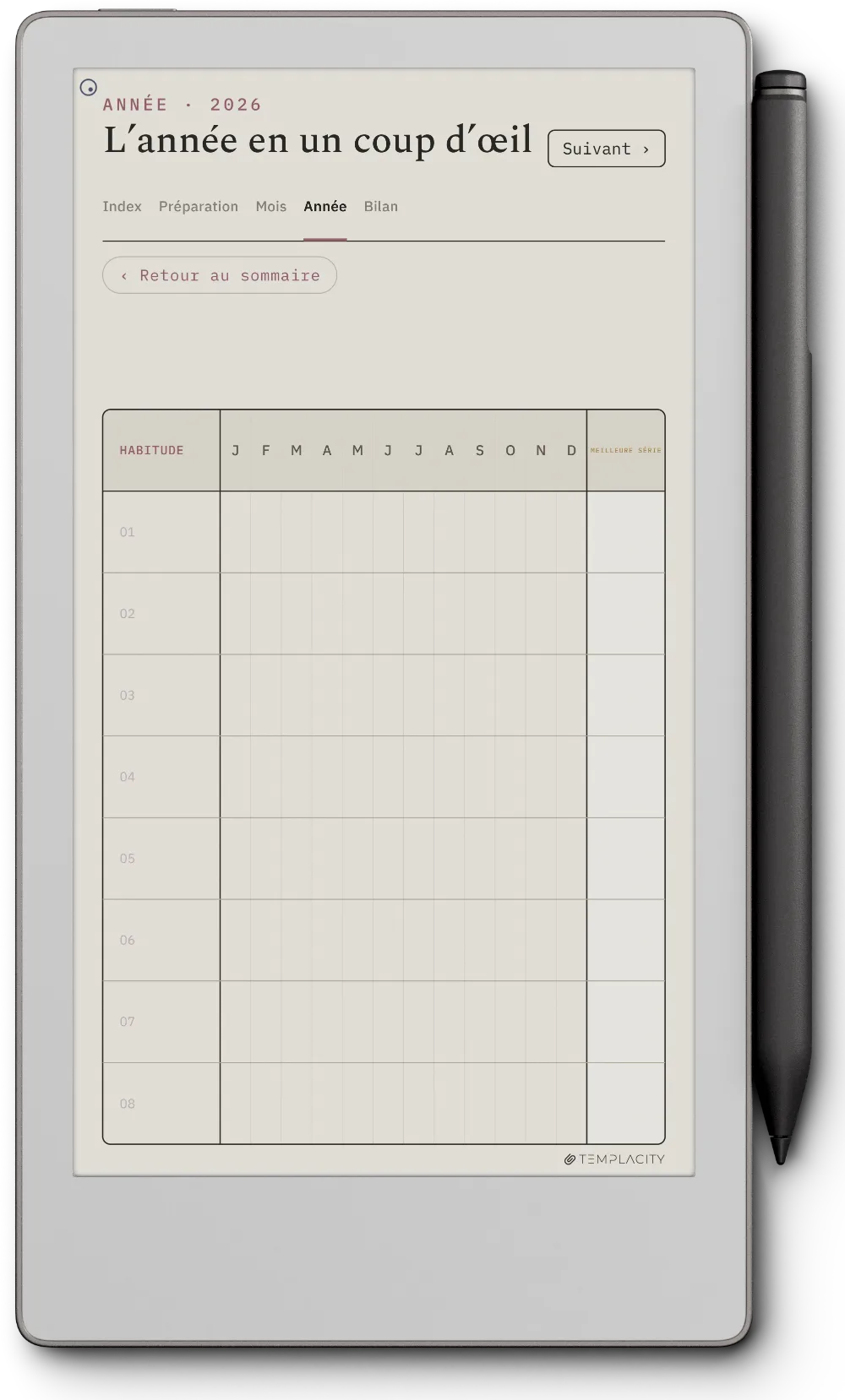 The Planner · Habit Tracker reMarkable Paper Pro Move page 3