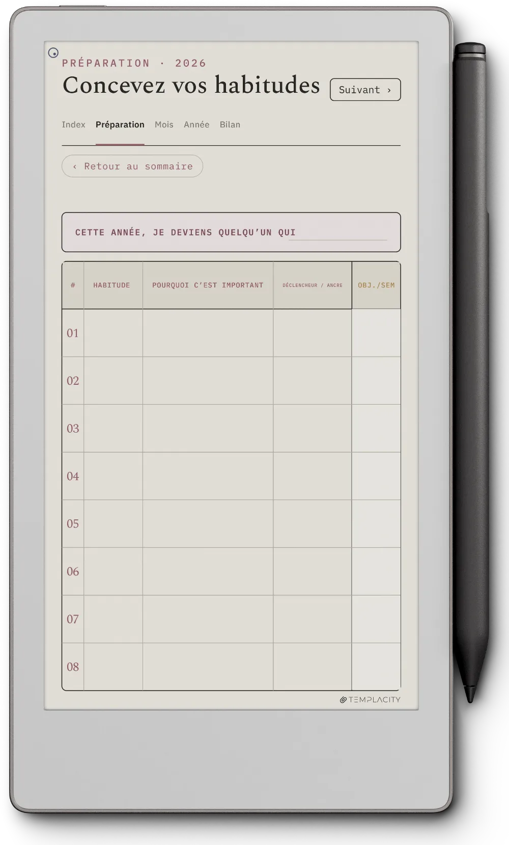 The Planner · Habit Tracker reMarkable Paper Pro Move page 4