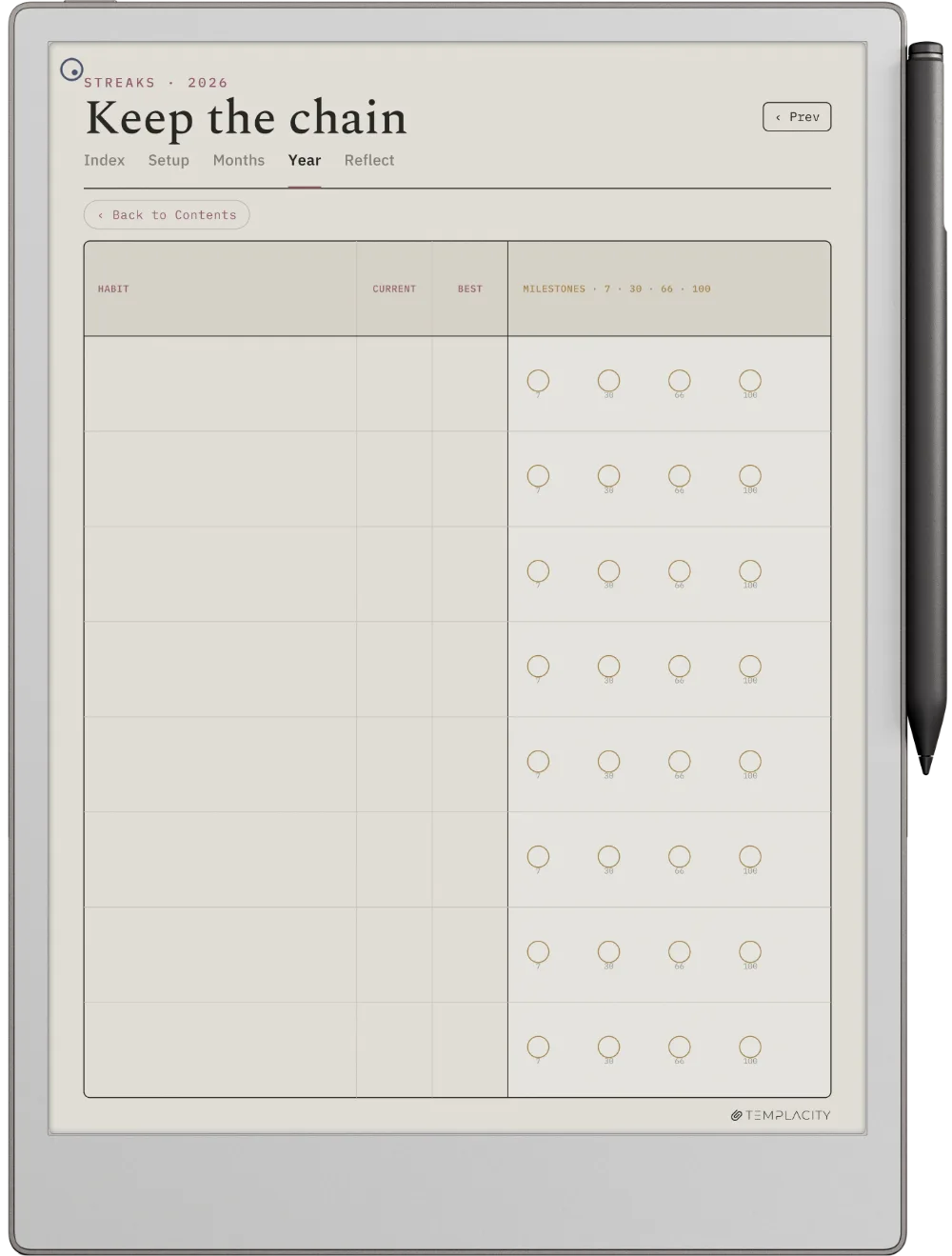 The Planner · Habit Tracker reMarkable Paper Pro page 2