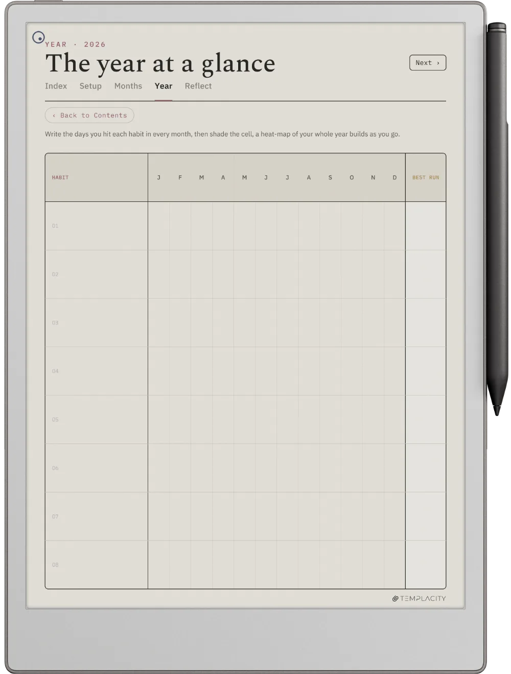 The Planner · Habit Tracker reMarkable Paper Pro page 3