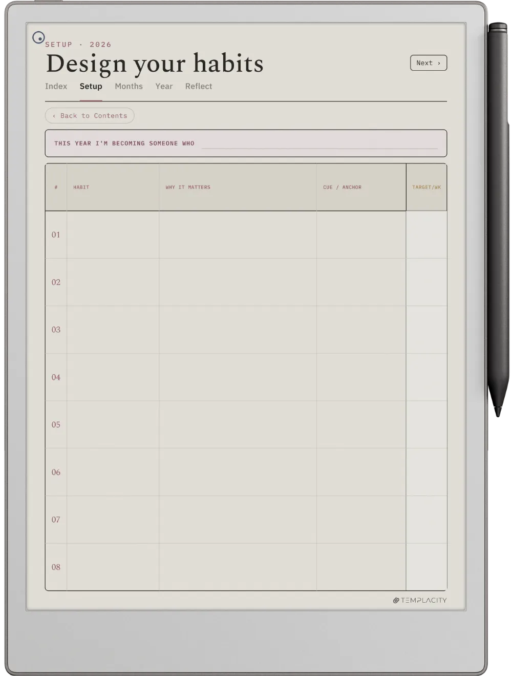 The Planner · Habit Tracker reMarkable Paper Pro page 4