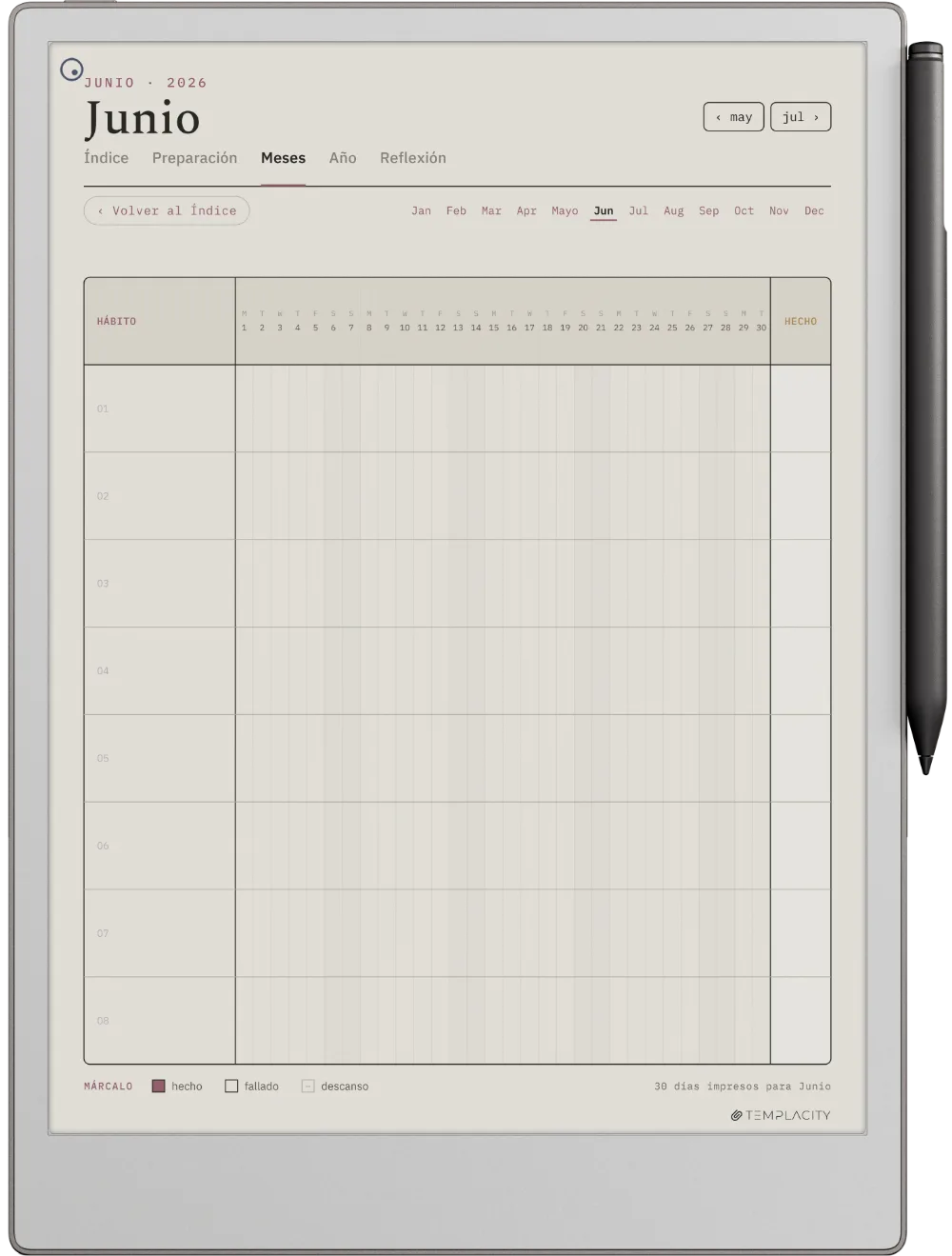 The Planner El mes