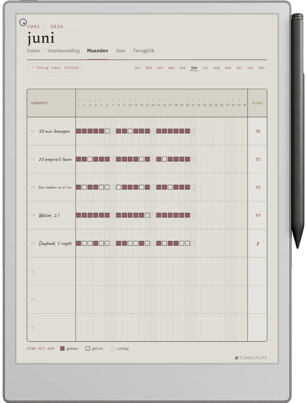 The Planner op de reMarkable Paper Pro