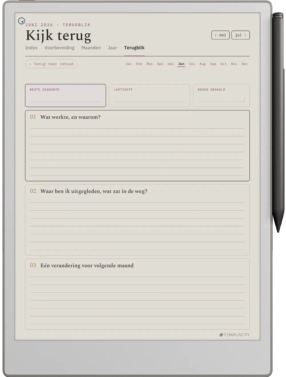 The Planner · Habit Tracker reMarkable Paper Pro pagina 5