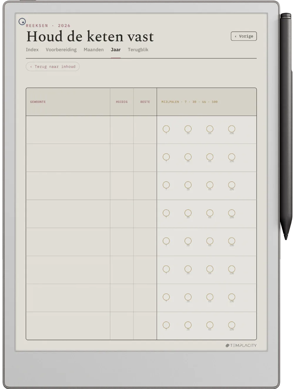 The Planner · Habit Tracker reMarkable Paper Pro pagina 2