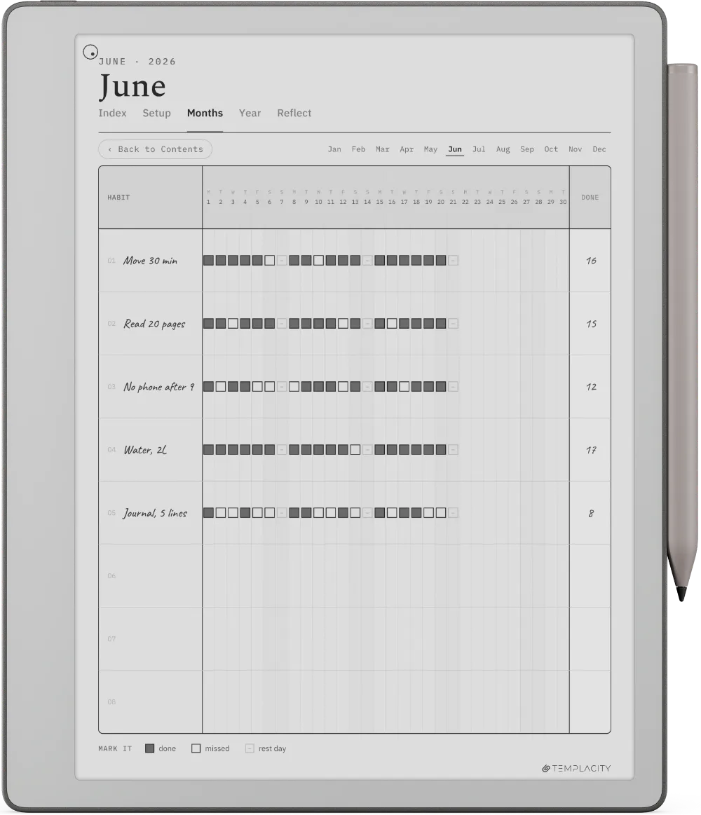 The Planner on the reMarkable Paper Pure