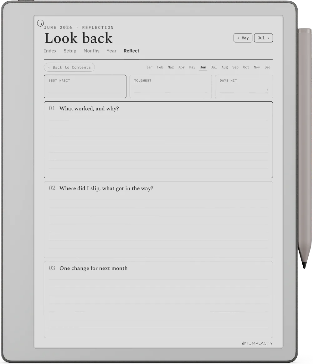 The Planner · Habit Tracker reMarkable Paper Pure page 5
