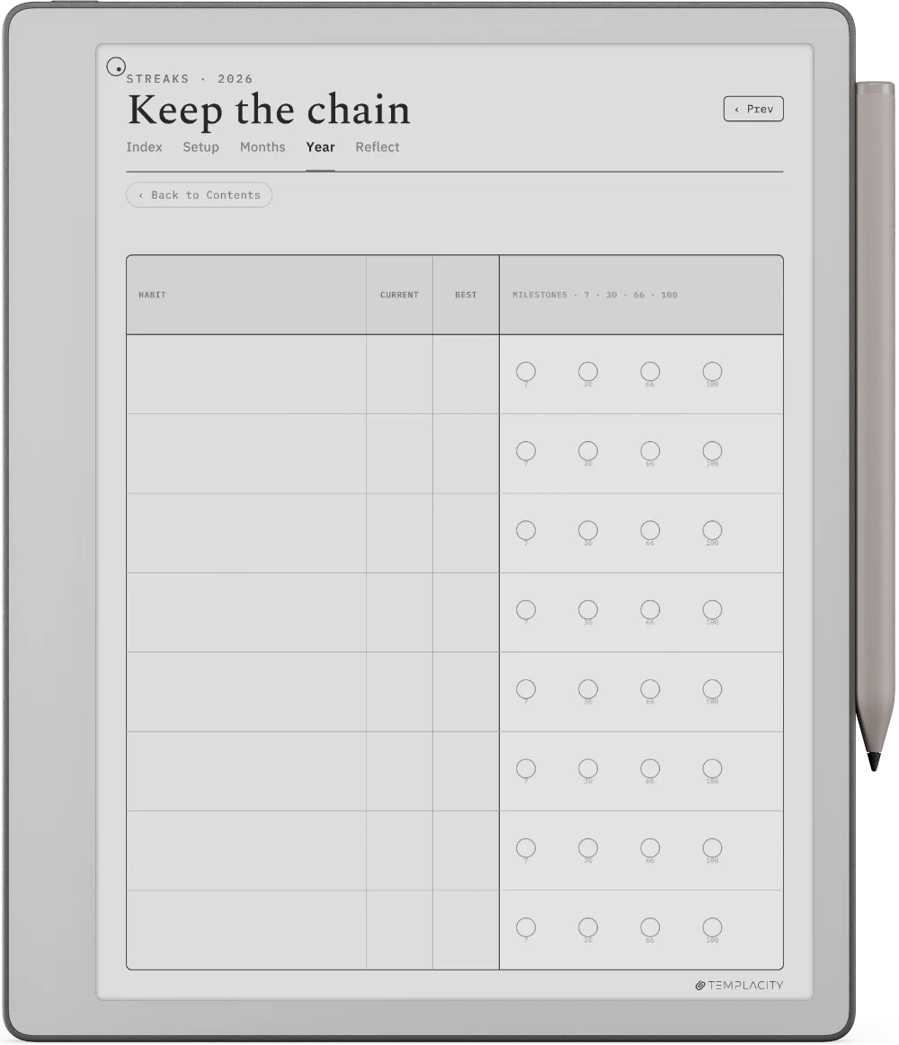 The Planner · Habit Tracker reMarkable Paper Pure page 2