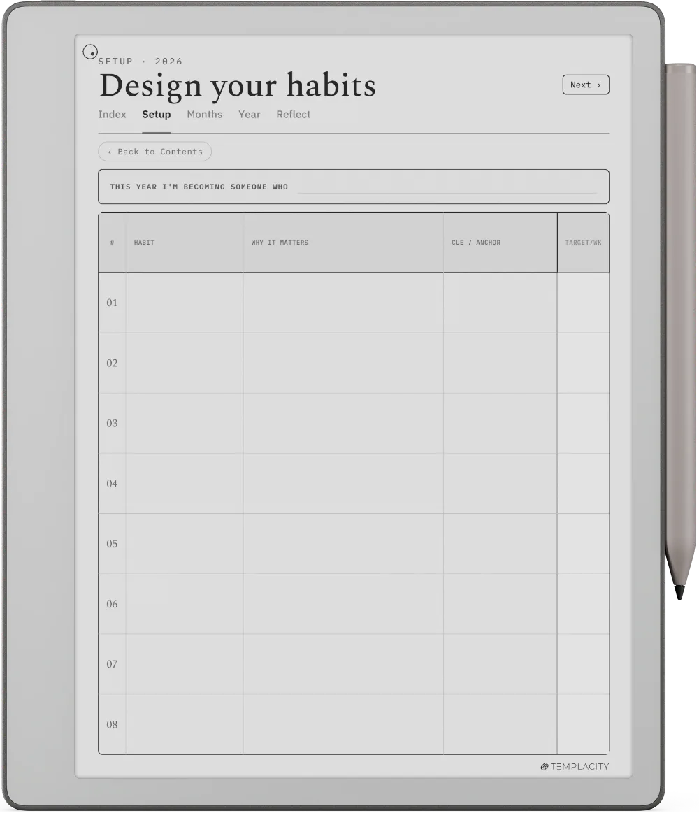 The Planner · Habit Tracker reMarkable Paper Pure page 4