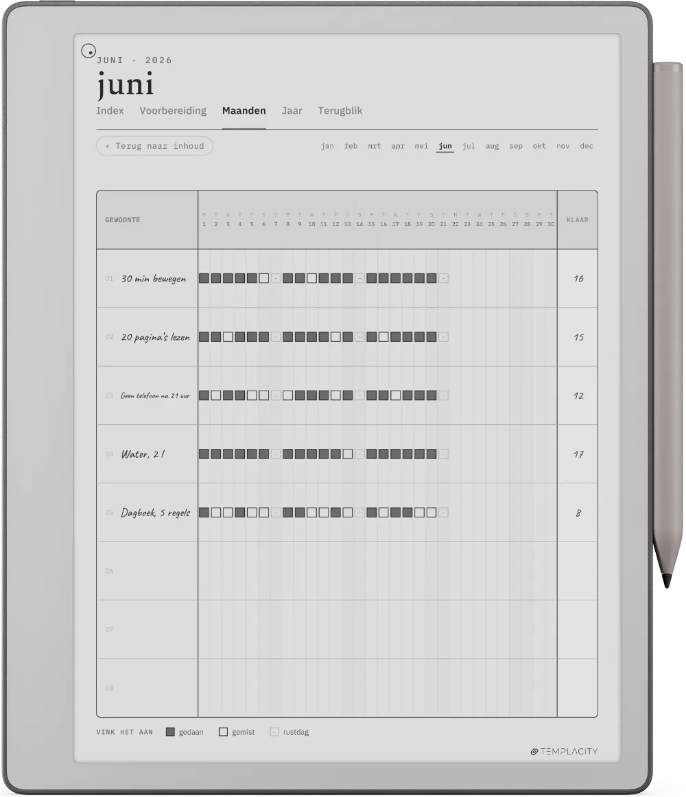 The Planner op de reMarkable Paper Pure